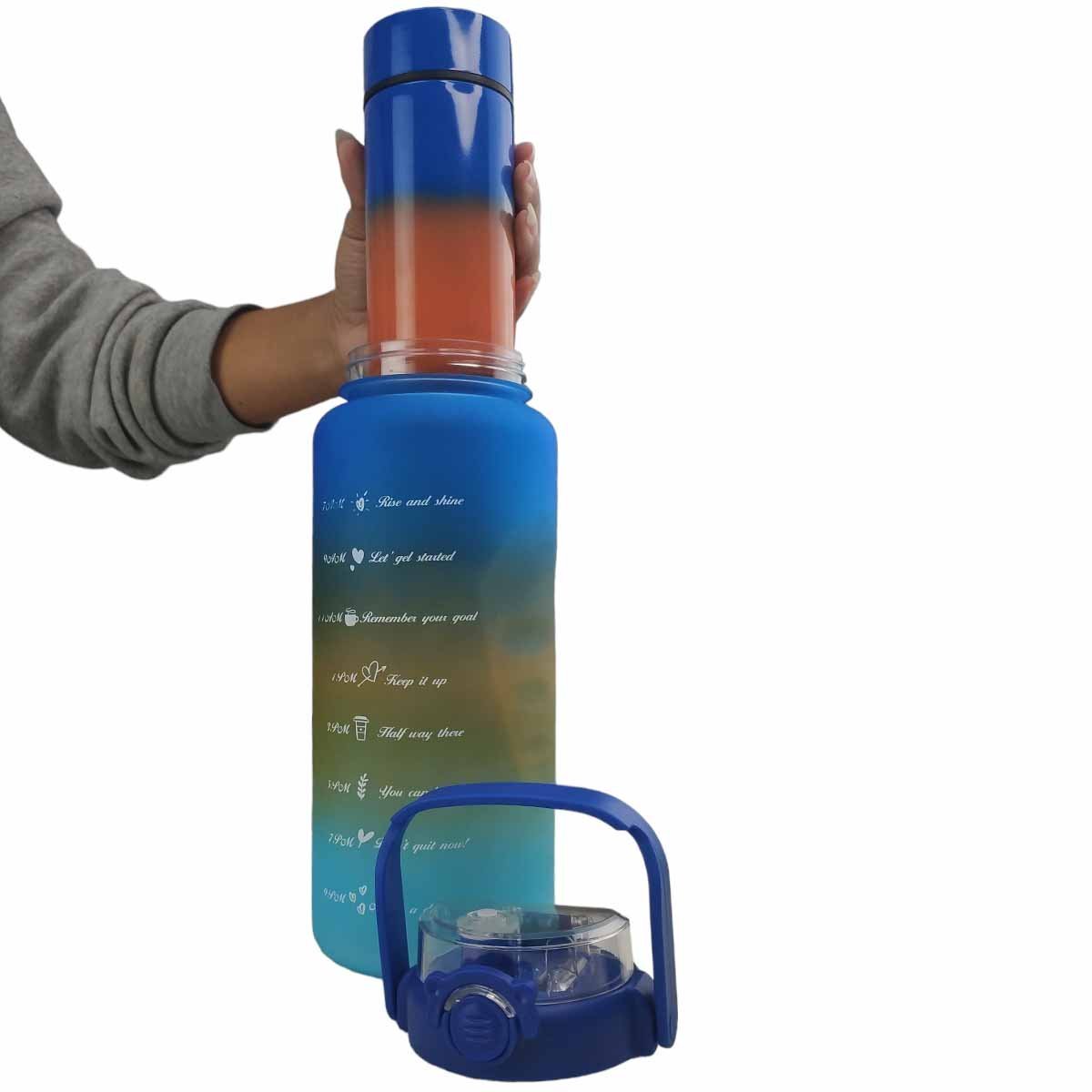 Garrafa Motivacional Squeeze Termica Visor Led Kit 2 Uni Mede Temperatura Agua Cha Bebida Trabalho E - 7