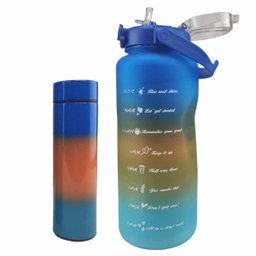 Garrafa Motivacional Squeeze Termica Visor Led Kit 2 Uni Mede Temperatura Agua Cha Bebida Trabalho E - 1