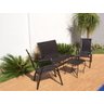 Conjunto 2 Cadeiras, Namoradeira e Mesa - Área externa, Jardim, Piscina Fibra Sintética - Preto - 4