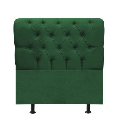 Cabeceira Estofada Cama Box Solteiro 90cm París Corino Verde- Mabe Magazine