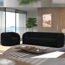 Ver imagem 3 de Kit Sofá 5 Lugares para Sala 332cm com 02 Poltronas Lazio M03 Veludo Preto - Lyam Decor