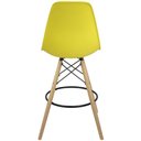 Ver imagem 5 de Kit 5 Banquetas Charles Eames Eiffel Wood Design Base Fixa Madeira - Amarela