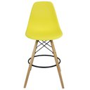 Ver imagem 3 de Kit 5 Banquetas Charles Eames Eiffel Wood Design Base Fixa Madeira - Amarela