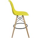 Ver imagem 4 de Kit 5 Banquetas Charles Eames Eiffel Wood Design Base Fixa Madeira - Amarela