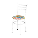 Ver imagem 2 de 6 Cadeiras Epoxi Branca para Cozinha Assento Estampado:happy Hour