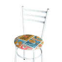 Ver imagem 5 de 6 Cadeiras Epoxi Branca para Cozinha Assento Estampado:happy Hour