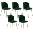 Ver imagem 1 de Kit 5 Cadeiras Sala de Jantar Estofada Gavi Arena L02 Couríssimo Verde Musgo - Lyam Decor