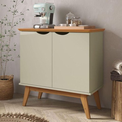 Buffet Meraki 2 Portas MDF 81cm Branco Off White Cinamomo Casah