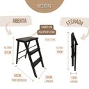 Ver imagem 6 de Mini Escada Multifuncional Banqueta Alumínio Tampo de Plastico Dobrável Preta