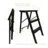 Mini Escada Multifuncional Banqueta Alumínio Tampo de Plastico Dobrável Preta - 4