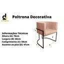 Ver imagem 3 de Poltrona Decorativa P/ Sala de Estar e Outros Ambientes Base de Metal - Bege Pérola