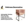 Poltrona Decorativa P/ Sala de Estar e Outros Ambientes Base de Metal - Bege Pérola - 3