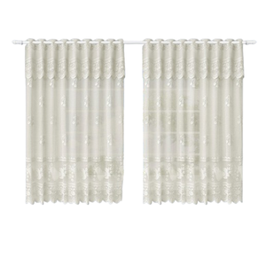 Cortina Cozinha Renda Toscana Bando 2,00x1,30 Alt:bege