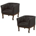 Ver imagem 1 de Kit 2 Poltronas Decorativa Noah Couro Marrom Fosco