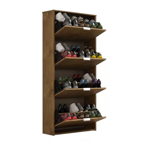 Sapateira Organizadora 4 Portas Basculante:castanho