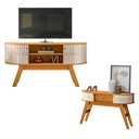 Ver imagem 1 de Rack Bancada Atlanta com Aparador Estoril Cinamomo Off White - Madetec