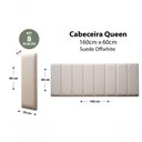 Ver imagem 2 de Placas Cabeceira Queen 160cm X 60cm 8 Placas Suede Off White