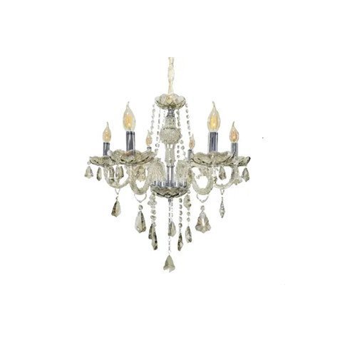 Lustre de Cristal Legítimo K9 6 Braços Conhaque