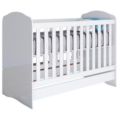 Berco Mini Cama Grade Fixa 133x68 Cm Bala de Menta Branco Henn