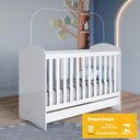 Ver mais imagens de Berco Mini Cama Grade Fixa 133x68 Cm Bala de Menta Branco Henn