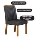 Ver imagem 2 de Cadeira para Mesa de Jantar Jade Kit 2 Peças Cinamomo Linho Chumbo - Leifer