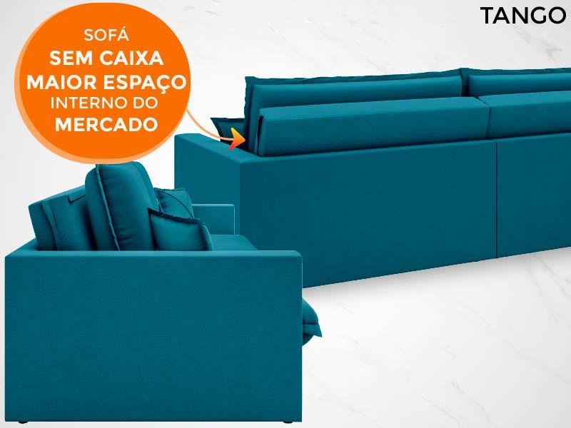 Sofá Tango 2,60M Sem Caixa, Retrátil e Reclinável Velosuede Royal - Netsofás - 3