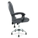 Ver imagem 2 de Cadeira Presidente Confort de Escritório Ergonômica Couro Sintetico Cinza