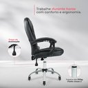 Ver mais imagens de Cadeira Presidente Confort de Escritório Ergonômica Couro Sintetico Cinza