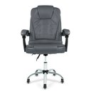 Ver imagem 1 de Cadeira Presidente Confort de Escritório Ergonômica Couro Sintetico Cinza