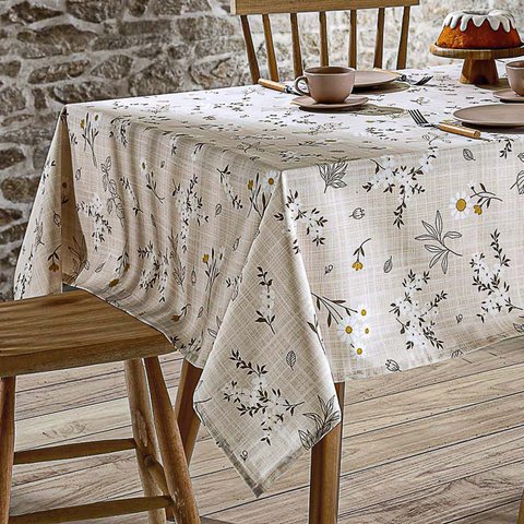 Toalha Mesa Retangular 6 Lugares 1,40m X 2,10m Dohler Clean Estampa:esmeralda 01