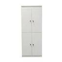 Ver imagem 1 de Armário Locker 4 Portas com Chave Multiuso para Academia Escritório e Vestiário ME4204 Branco