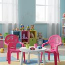Ver imagem 2 de Kit 2 Cadeiras Plásticas Infantis Tramontina Catty Rosa +24m Empilhável Brinquedoteca