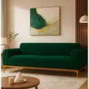 Ver imagem 1 de Sofá Cocie 3 Lugares 230cm Verde Veludo Contemporâneo Sal Movelaria