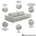 Ver imagem 4 de Sofá Ilha Modular com Puff para Sala Living 252cm Georgia K04 Linho Cinza - Mpozenato