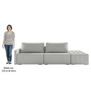 Ver imagem 7 de Sofá Ilha Modular com Puff para Sala Living 252cm Georgia K04 Linho Cinza - Mpozenato