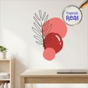 Ver imagem 3 de Adesivo Floral Boho Vermelho Estilo Nórdico 55x80 Minimalista Mod.02