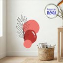 Ver imagem 2 de Adesivo Floral Boho Vermelho Estilo Nórdico 55x80 Minimalista Mod.02