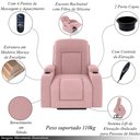 Ver imagem 3 de Poltrona do Papai Reclinável Sala de Cinema Crihs LIFT com Massagem e Aquecimento Veludo Rosê G23 - Gran Belo