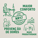 Ver imagem 4 de Cadeira Escritório Ergonômica Nr17 Encosto Mesh, Apoio Lombar, Altura Ajustável, Super Confortável