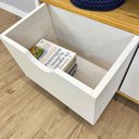 Ver imagem 2 de Estante Linea Ample 6 Prateleiras 2 Gavetas Pinus 101cm Nozes e Branco