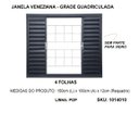 Ver imagem 2 de Janela Veneziana Aço Zarcão 4 Folhas Grade Quadriculada sem Vidro 150x100