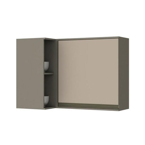 Módulo Cozinha Henn Connect Armário Canto Reto 1 Porta Duna/cristal