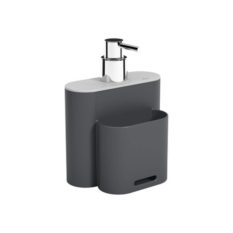 Dispenser para Detergente Coza Flat 500 Ml Cinza Frio e Cinza Grafite