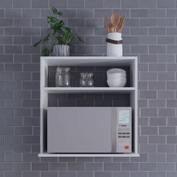 Suporte Para Micro-ondas e Forno Oferta Nicho Suspenso Madeira Madeira - 2