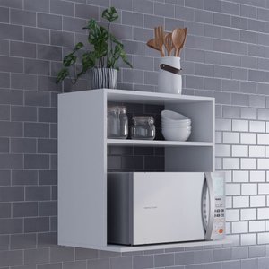 Suporte Para Micro-ondas e Forno Oferta Nicho Suspenso Madeira Madeira
