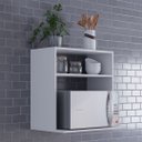 Ver imagem 1 de Suporte Para Micro-ondas e Forno Oferta Nicho Suspenso Madeira Madeira