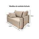 Ver imagem 4 de Poltrona Sofá-cama Valence Premium 90cm SoftGel D33  Linho Bege