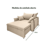 Poltrona Sofá-cama Valence Premium 90cm SoftGel D33  Linho Bege - 3
