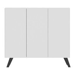 Sapateira Retrô 3 Portas Nina Multimóveis MP6018 Branca/Preta - 6