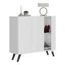 Ver imagem 2 de Sapateira Retrô 3 Portas Nina Multimóveis MP6018 Branca/Preta